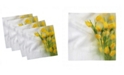 Ambesonne Romantic Tulips Set of 4 Napkins, 12" x 12"